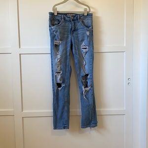 garage denim ripped girlfriend/mom jeans